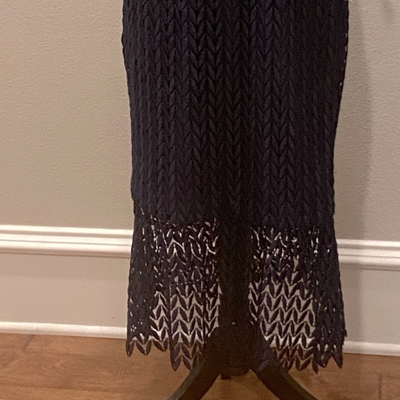 Kay Unger Nordstrom's Tatum Navy Lace Midi Dress 12 NWT - Picture 7 of 11